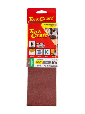 SANDING BELT 75 X 457MM 120GRIT 2/PACK