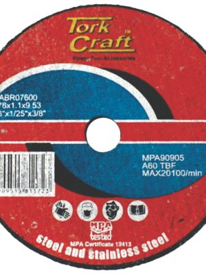 ABRASIVE CUTTING WHEEL FOR STEEL 76 X 1.1 X 9.53