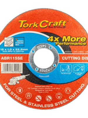 CUTTING DISC STEEL & SS 115 x 1.0 x 22.2 MM 4X MORE PERFORMANCE