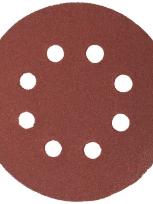 SANDING DISC 125MM 80 GRIT WITH HOLES 10/PK HOOK AND LOOP