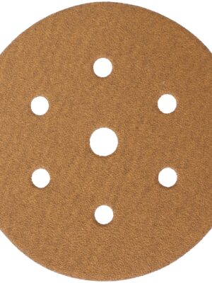 GOLD DISC (50 PIECES) 80 GRIT 150MM X 6+1 HOLES HOOK AND LOOP