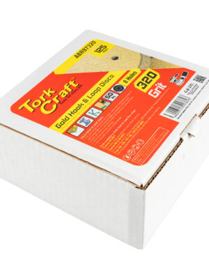 ABR97320.jpg GOLD DISC (50 PIECES) 320 GRIT 125MM X 8 HOLES HOOK AND LOOP