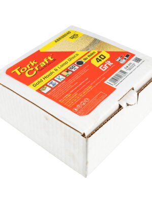 ABR98040.jpg GOLD DISC (50 PIECES) 40 GRIT 125MM WITHOUT HOLE HOOK AND LOOP