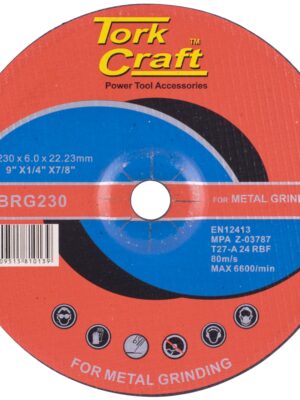 GRINDING DISC FOR STEEL 230 X 6.0 X 22.2MM