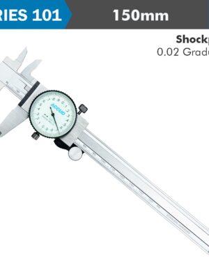 DIAL CALIPER 150MM 0.03MM ACC. 0.02MM GRAD. S/STEEL SHOCKPROOF