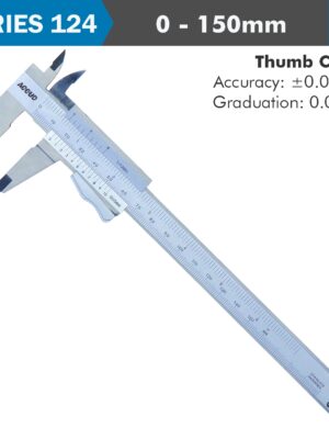 AC124-006-14.jpg VERNIER CALIPER 150MM AUTO THUMB CLAMP 0.05MM ACC. 0.05MM GRAD. S/STEE