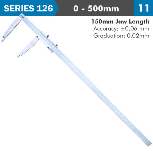AC126-020-11.jpg VERNIER CALIPER 500MM 0.06MM ACC. 150MM 0.02MM GRAD S/STEEL