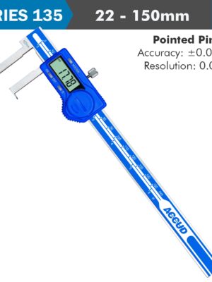 DIG. CALIPER 22-150MM 0.04MM ACC. INSIDE NECK 0.01MM RES. S/STEEL