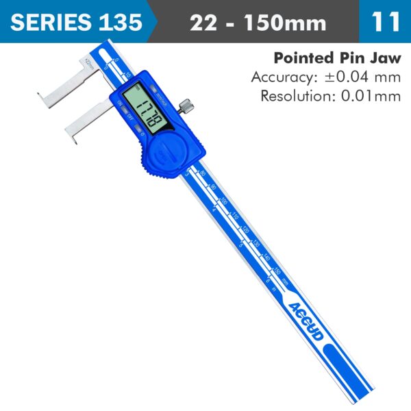 AC135-006-11.jpg DIG. CALIPER 22-150MM 0.04MM ACC. INSIDE NECK 0.01MM RES. S/STEEL