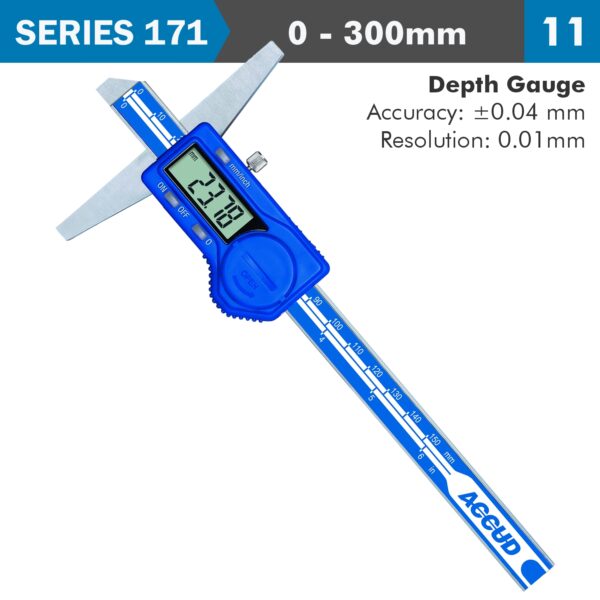 AC171-012-11.jpg DIGITAL DEPTH GAUGE 300MM 0.04MM ACC. 0.01MM RES. S/STEEL