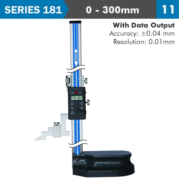 AC181-012-11.jpg DIG. HEIGHT GAUGE 300MM 0.04MM ACC. 0.01MM RES. S/STEEL