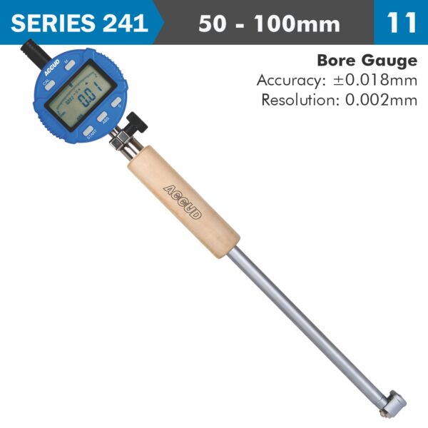 AC241-100-11.jpg DIG. BORE GAUGE 50-100MM 0.018MM ACC. 0.001MM GRAD.