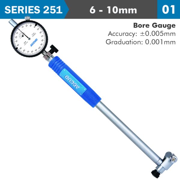 AC251-010-01.jpg PRECISION DIAL BORE GAUGE 6-10MM 0.005MM ACC. 0.001MM GRAD.
