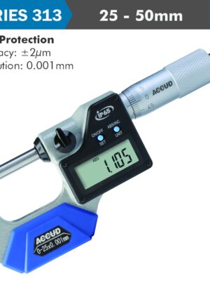 DIG. OUTSIDE MICROMETER 25-50MM 0.003MM ACC IP65. 0.001MM RES.