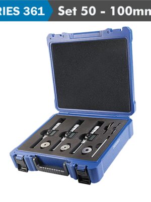 DIG. 3 POINTS INSIDE MICROMETER SET 50-100MM (MICROMETERS INC. 50-63,