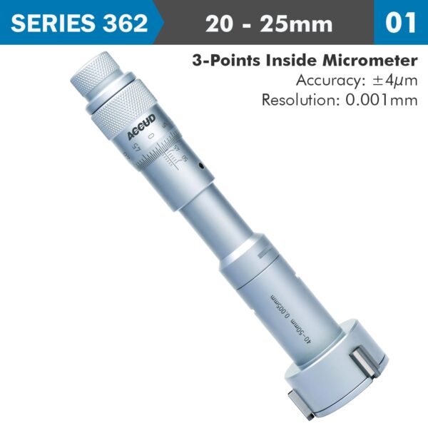 AC362-006-01.jpg 3 POINTS INSIDE MICROMETER 20-25MM 0.004MM ACC. 0.005MM GRAD.