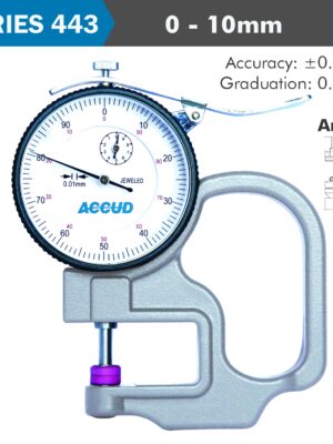 THICKNESS GAUGE 10MM 0.02MM ACC. CERAMIC ANVIL 0.01MM GRAD.