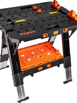 PONY WORK TABLE AND SAWHORSE WITH 4PC BENCH DOGS