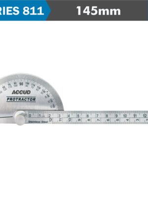 PROTRACTOR 90MM X 145MM 0-180DEG. RANGE 0.3DEG ACCURACY