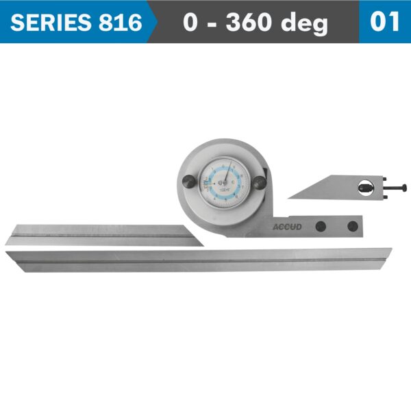 AC816-360-01.jpg UNIVERSAL PROTRACTOR 360 DEG. C/STEEL 5' ACC. 5' GRAD.