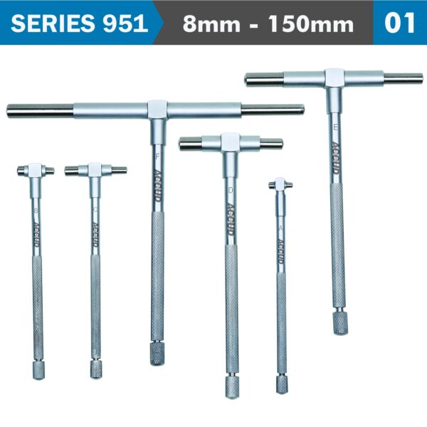 AC951-006-01.jpg TELESCOPIC GAUGE SET 6PC SATIN CHROME FINISH