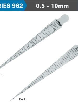 TAPER GAUGE 0.8-15MM 0.05MM GRAD. 0.05MM ACC. S/STEEL