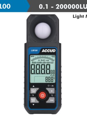 ACLM100.jpg LIGHT METER 0.1-200000LUX RANGE 6% ACCUR 400-700MM LIGHT WAVE LENGTH
