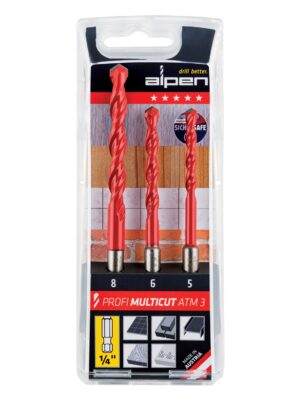 ALPEN MULTICUT DRILL BIT SET 3 PIECE HEX SHANK 5 6 8MM