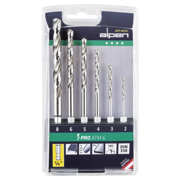 ALP20ATM6.jpg HEX SHANK HSS PRO SET 6 PIECE 2 3 4 5 6 8MM