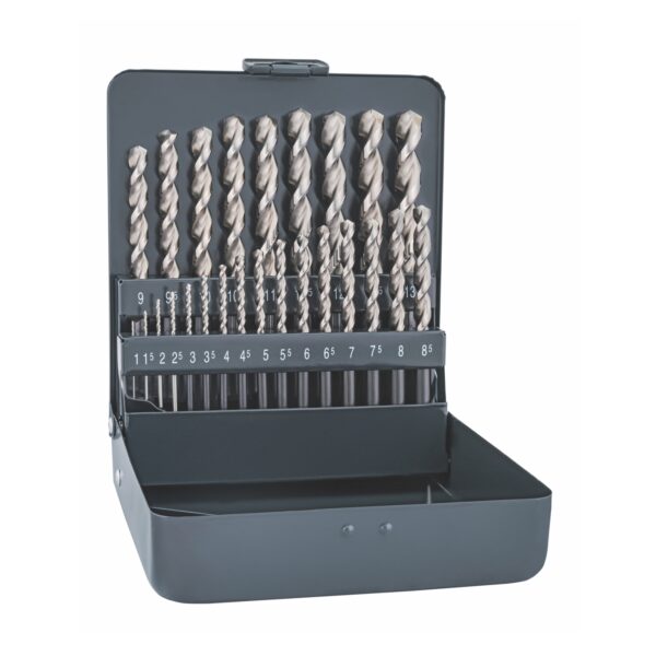 ALP20KM25COB.jpg COBALT DRILL BIT SET 25 PIECE 1-13MM X 0.5 IN METAL CASE