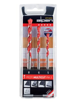 ALPEN MULTICUT DRILL BIT SET 3 PIECE 5.6.8 MM