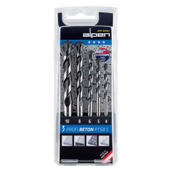 ALP20PTSB5.jpg CONCRETE PROFI BETON DRILL BIT 5 PIECE SET 4 5 6 8 10 mm