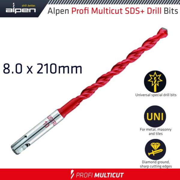 ALP52908.jpg PROFI MULTICUT SDS DRILL BIT 8 X 210MM