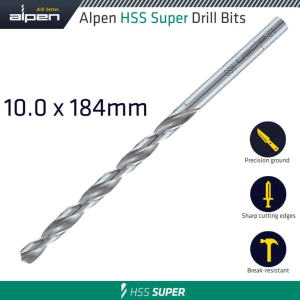 ALP55110.jpg HSS DRILL BIT LONG 10 X 184MM BULK