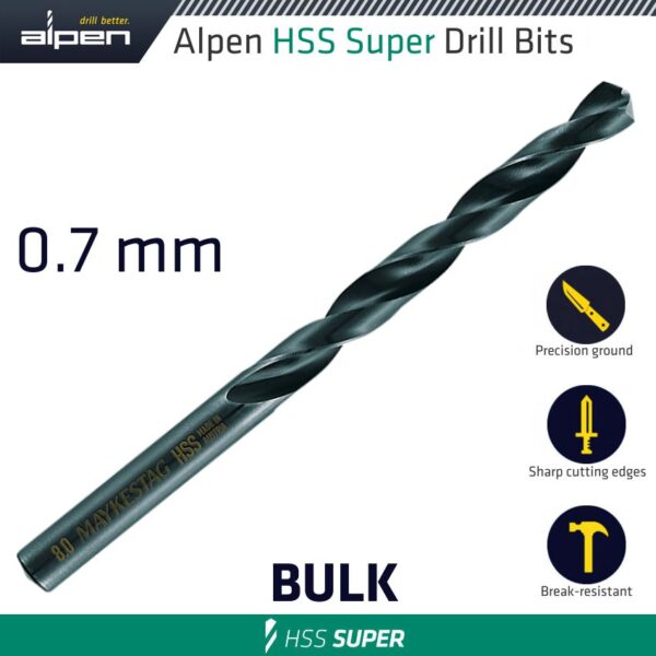 ALP601007.jpg HSS SUPER DRILL BIT 0.7MM BULK
