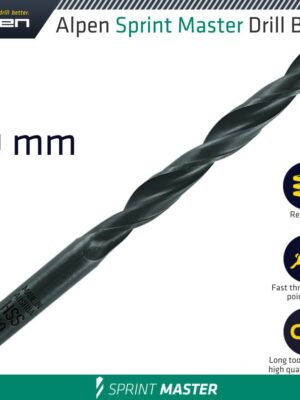 HSS SPRINT MASTER 1MM X1 61501 SLEEVED DIN338 ALPEN DRILL BIT