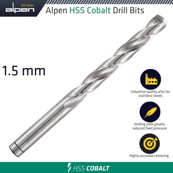 ALP623015.jpg HSS COBALT DRILL BIT 1.5MM