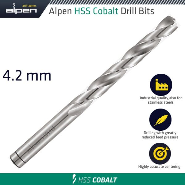 ALP623042.jpg HSS COBALT DRILL BIT 4.2MM