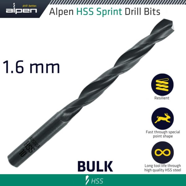 ALP624016.jpg HSS SPRINT DRILL BIT 1.6MM BULK IND.PACK