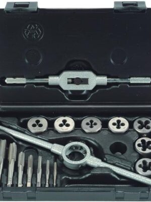 ALP7080016.jpg TAP & DIE SET 16 PIECE M3 - M12 HSS WITH DIE HOLDER & TAP WRENCH