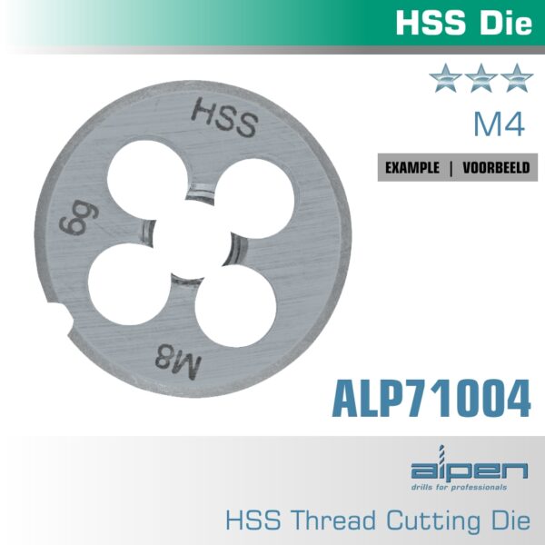 ALP71004.jpg DIE 4MM ROUND 25X9MM IN POUCH HSS 0.7MM PITCH
