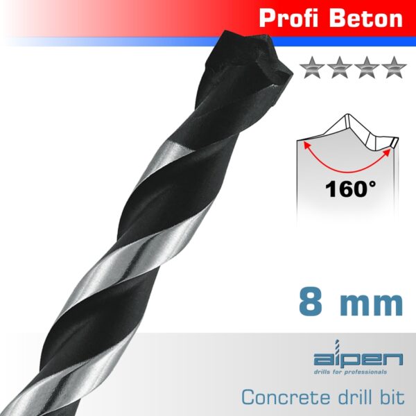 ALP72708.jpg CONCRETE PROFI BETON DRILL BIT 8.0 X 150MM