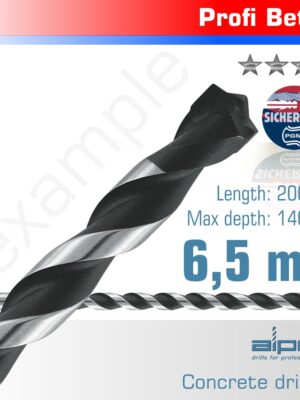 ALP737065.jpg CONCRETE 6.5 X 200MM PROFI BETON DRILL BIT MASONRY