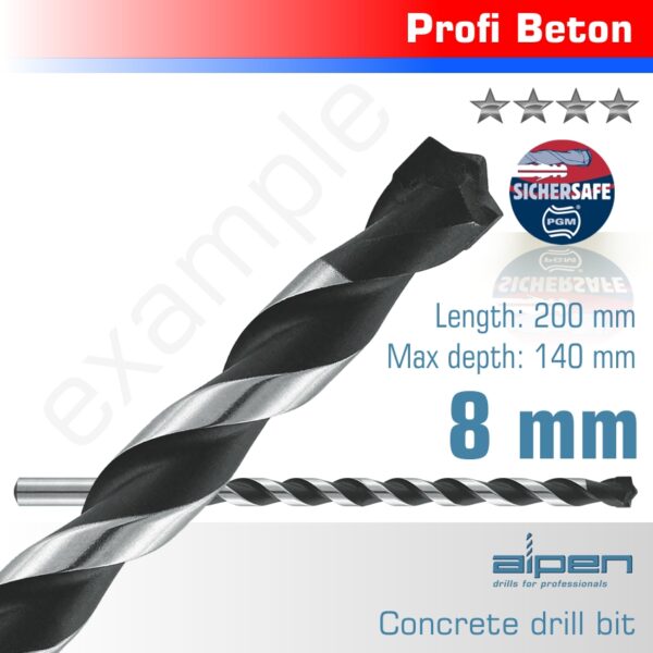 ALP73708.jpg CONCRETE 8.0 X 200MM PROFI BETON DRILL BIT MASONRY
