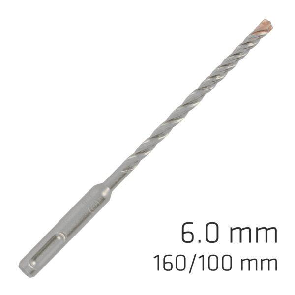 ALP815006.jpg FORCE X 6.0 x 160/100 SDS-PLUS REBAR DRILL BIT X4 CUTTING EDGES