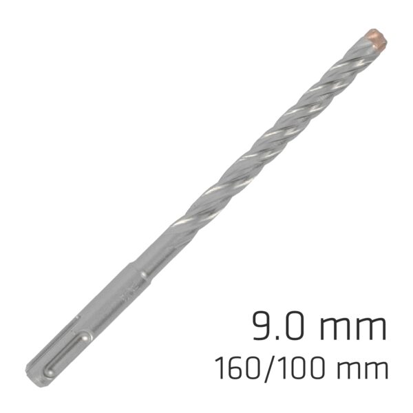 ALP815009.jpg FORCE X 9.0 x 160/100 SDS-PLUS REBAR DRILL BIT X4 CUTTING EDGES
