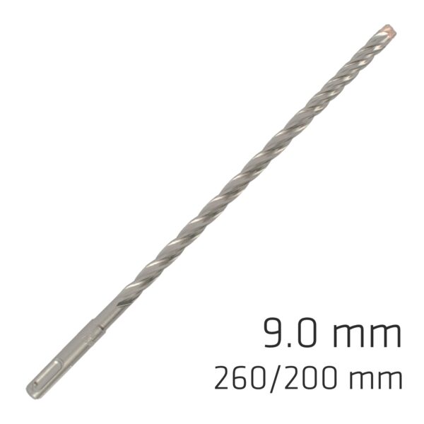 ALP835009.jpg FORCE X 9.0 x 260/200 SDS-PLUS REBAR DRILL BIT X4 CUTTING EDGES