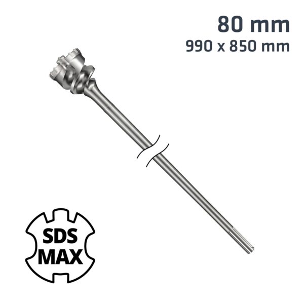 ALP886080.jpg SDS MAX MILL CROWN 80MM x 990 x 850 DRILL BIT