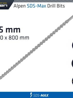 ALPEN SDS MAX DRILL 920X800X25MM