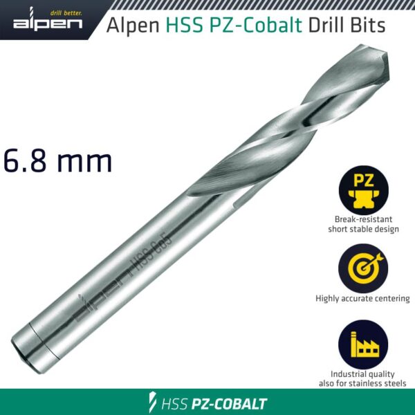 ALP9010068.jpg ALPEN COBALT DRILL SHORT BULK 6.80MM